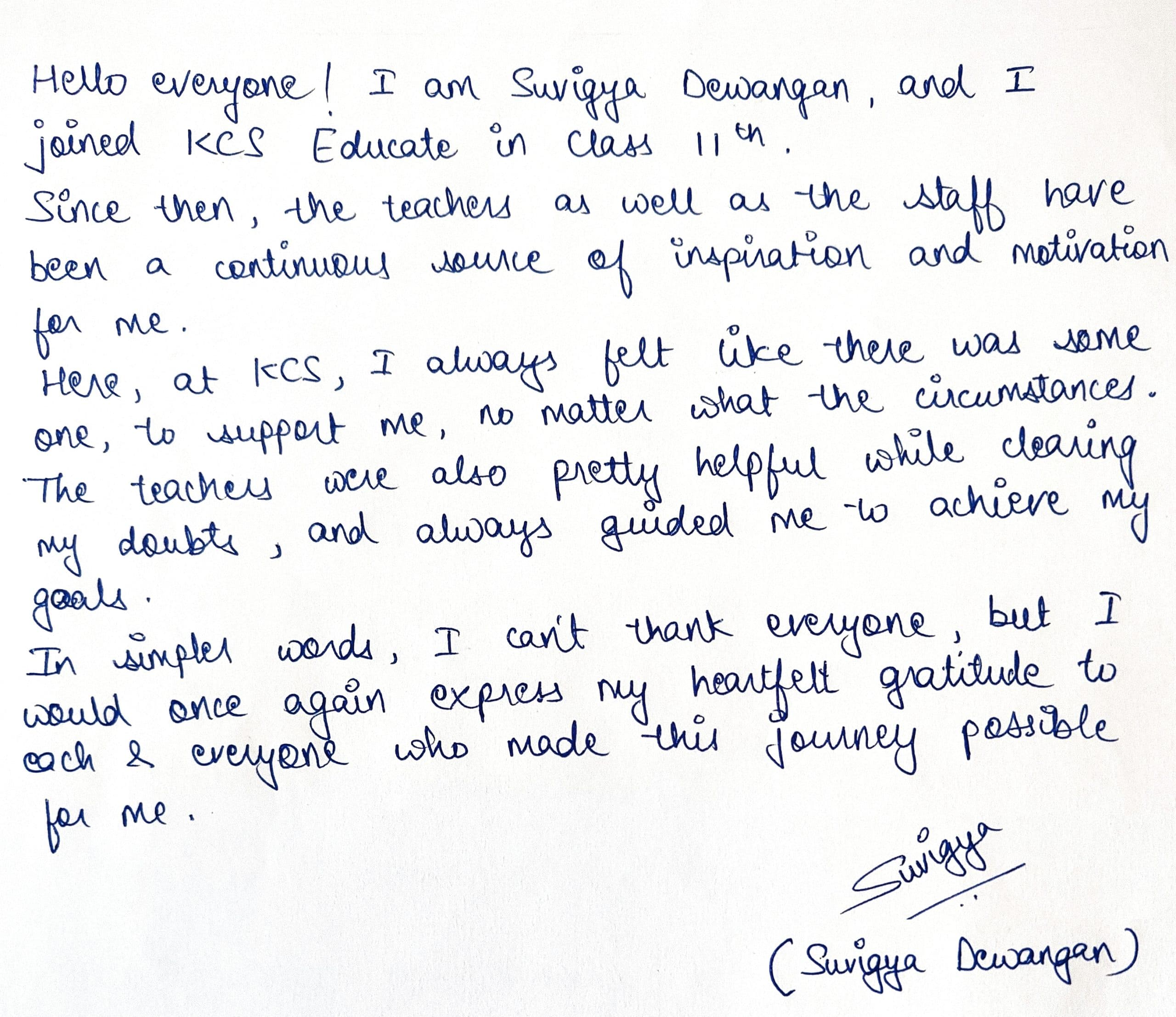 SUVIGYA DEWANGAN Result